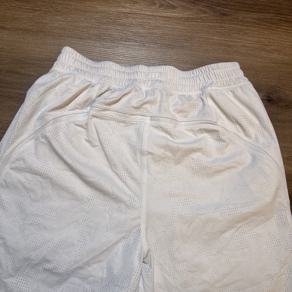 Lululemon Mens SMALL Pace Breaker LINED Short 7" Jacquard Perforated BONE White‎ - Picture 9 of 12